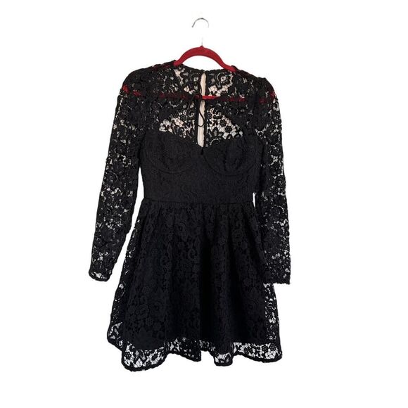 Self-Portrait Tie-neck Mini Dress in Black UK8/US4 - Picture 6 of 11